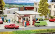FALLER 1/87 HO Scale 1950s GAS STATION Automotive Business Model Kit w/95 parts
