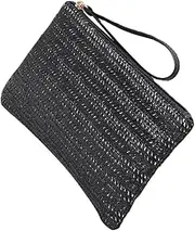 [LIFKOME] Ladies Straw Clutch Bag Mini Purse Straw Handbag Coin Storage Portable Money Bag