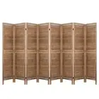 NNEDSZ Room Divider Screen 8 Panel Privacy Wood Dividers Stand Bed Timber Brown