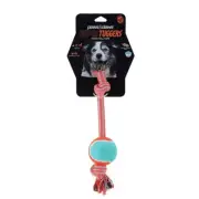 Paws & Claws Pet Dog Toy 26cm Super Tuggers Tennis Rope Ball Fun Play Chew Game