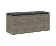 Outdoor bench comfortable grey 110x40x44 cm with cushion