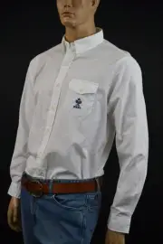 Ralph Lauren Custom Bleecker White Long Sleeve Shirt/ Blue Tennis Rack M NWT