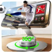 LISEN 360° Rotatable Cell Phone Stand for Desk, Foldable Cell Phone Holder for Table, Mobile Phone Holder for Desk Accessories, Compatible with iPhone 16 15, Samsung, Google, All 4-8 Inch Smartphones