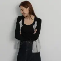 在飛比找momo購物網優惠-【Line-up wears】現貨-撞色針織外套(職場OL必