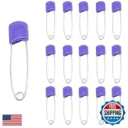 Ruidee 50 Pcs Diaper Pins Nappy Pins Plastic Head Safety Pins with Safe Locki