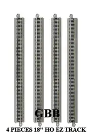 4 Pcs HO Scale 18" Special Bachmann Nickel Silver E-Z Snap Track 44588 New
