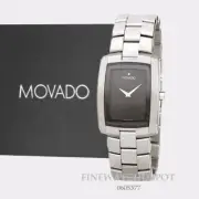 Authentic Movado Eliro Swiss Made Quartz Men's Black Dial Watch 0605377