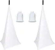 White Speaker Stand Cover Set Stretch Fabric For Tripods With Bag