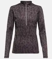 [Jet Set] Jet Set Leopard-print mockneck ski top AU 6 black