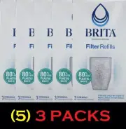 BRITA Refillable Water Filtration System Filter Refills (5) 3 PACKS - NEW