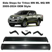 Side Steps Running Board Fit Mitsubishi Triton MN ML MQ MR 2005-2024 Dual Cab