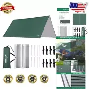 Versatile Camping Tarp with Poles: Lightweight 10x10FT Rain and Sun Shelter