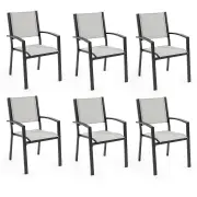 FORTIA 6pc Outdoor Dining Chair Set, for Outside
