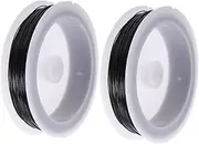 2 Rolls DIY Thin Wire The Wire Jewelry Wire Tinsels DIY Colored Wire Colored Wire Crafts Handmade Colored Wire Twine Wires for Jewelry Making Wire for Jewel Wire for Craft Black GRADENEVE