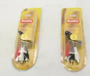 RCA Male to 2 RCA Female Cable 1 ft for VCR TV Acoustics Pack of 2 TF
