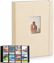 [KINGTLE] Polaroid Photo Albums 208 Pockets, Linen Cover Mini Picture Case for Fujifilm Instax Mini 7s 8 8+ 9 25 26 50s 70 90