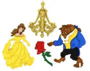 Disney Craft Buttons Beaty and the Beast - Belle/Rose/Chandelier Dress It Up