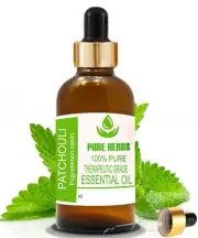 Pure Herbs Patchouli 100% Pure & Natural Pogostemon cablin Essential Oil qP656