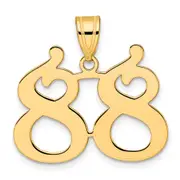 14k Yellow Gold Polished Number 88 Pendant