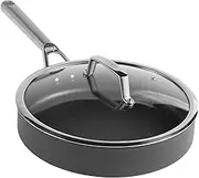 Ninja Foodi ZEROSTICK 26cm Sauté Pan with Lid, [C30126UK] Hard Anodised Aluminium, Non-Stick, Induction Compatible, Dishwasher Safe