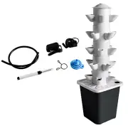 Indoor Tower Garden Hydroponics Growing System 25 Holes Black with Smart Plug