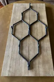 Industrial Mixed Material Coat/Hat Rack. Can Be Hung Either Way Barnwood