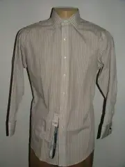 NEW WT BROOKS BROTHERS DRESS SHIRT SIZE 15 1/2 32 BLUE WHITE YELLOW STRIPED #250