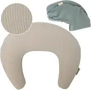 Simply Tots Nursing Pillow for Breastfeeding - Memory Foam Pillow for Breastfeeding, Bottle Feeding, and Tummy Time - Perfect Support for Baby, Mom and Dad - Comes with 2 Washable Pillow Covers