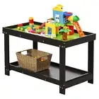 HONEY JOY 2-in-1 Kids Building Block Table Wooden Play Desk w/Removable Tabletop