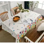 Tulip Print Rectangle Floral Tablecloth Table Cloth Cover Kitchen Dining Home