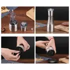 Salt Pepper Grinder Mill Set Salt & Pepper Shakers Stainless Steel Adjustable