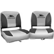 Seamanship 2X Folding Boat Seats Seat Marine Seating Set All Weather Swivel Grey