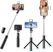 Selfie Stick, Extendable Selfie Stick Tripod,Phone Tripod, Tripod Stand 360°Rotation for iPhone 15/14/13/12/11 and Smartphone, Compatible with Gopro, Group Selfies/Live Streaming/Video Recording