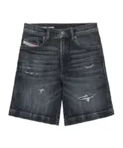 Diesel Kids Distressed Denim Shorts 14Y,10Y black