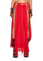 [Club Exx] Immersed In Magic Maxi Skirt - Red