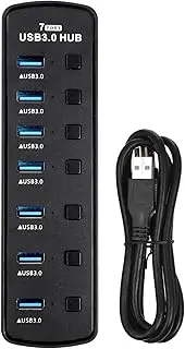 Gatuida Colorful Usb3.0 Hub 7-Port Hub Splitter Computer Converter Independent with Power Supply Port Multi USB Port Multiple USB Port USB Hub USB Ports USB Port Expander Laptop Abs