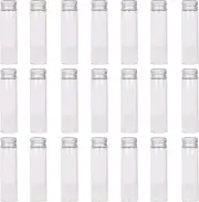 MaxMau 24 Glass Small Bottles 20ml Mini Jars with Screwed Metal Lids Clear