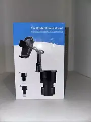 Car Cup Holder Expander with Phone Mount 2 in 1 Automotive Cell Phone Stand 360°