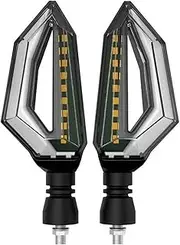 Motorcycle Headlight 1pcs DC12V LED Motorcycle Turn Signal Lights Bendable Motorbike Amber Indicator Blinker Moto Front Lights Signal Lamp Headlight Bulbs(White)