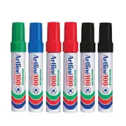 Artline Permanent Marker 12mm Chisel Assorted (6pk)