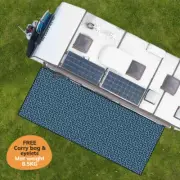 Caravan & Camping Mat | Outdoor Rug | RECYCLED Plastic Mat | Blue & Charcoal 7m