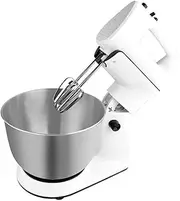2 in 1 Handheld and Stand Mixer 5-Speed Turbo Food Mixer Electric Stand Mixer with 4L Bowl, 2 x Whisk Beaters, 2 x Dough Hooks for Kitchen Baking Cake, Batter, Bread, Desserts (Color : White)
