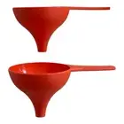 2 Tupperware Large Funnels Fill Oil Bottles Shakers Rice Orange Hershey Kiss New