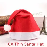 10X Thin Santa Hat 1-20x Christmas Santa Hat Red And White Xmas Cap Santa Claus Party Adult Gift AU