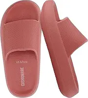 [CUSHIONAIRE] Women's Feather cloud recovery slide sandal with +Comfort, Salmon 8