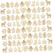 OHPHCALL 4 Christmas Wood Chips Decor for Home Party DIY Supplies Graffiti Chip Household Decor Christmas Tree Label House Decorations for Home Xmas Graffiti Slices Home Goods Decor