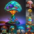Painting Glass Mushroom Table Lamps Bohemian Resin Table Lamp Night Light DecoFT