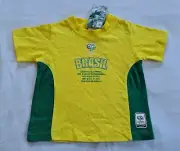 Brazil Boys 2006 FIFA Football World Cup Short Sleeve Printed T Shirt Size 1 New