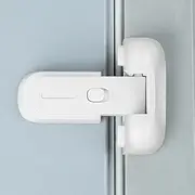ROROUP Refrigerator Lock, White Refrigerator Lock for Kids, Child Proof Refrigerator Freezer Door Lock, Child Proof Cabinet Locks, Fridge Lock for Toddlers and Kids, No Tools Need or Drill