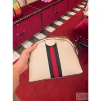 在飛比找蝦皮購物優惠-【歐洲outlet正品】Gucci 白色 小logo 紅色格